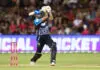 COFFS HARBOUR, AUSTRALIA - JANUARY 17: Matt Short of the Strikers bats during the Men's Big Bash League match between the Sydney Sixers and the Adelaide Strikers at Coffs Harbour International Stadium, on January 17, 2023, in Coffs Harbour, Australia. (Photo by Chris Hyde/Getty Images)