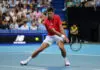 January 3: Novak Djokovic (SRB) plays Alex De Minaur (AUS) on RAC Arena during the 2024 United Cup in Perth, on Wednesday, January 3, 2024. Photo by TENNIS AUSTRALIA/ ALEX COPPEL