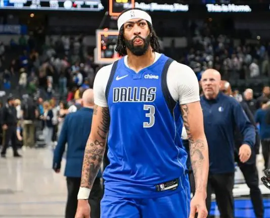 Dallas Mavericks forward Anthony Davis walks off the court during after an NBA basketball game against the Brooklyn Nets, Monday, March 31, 2025, in Dallas, Texas. (Albert Pena/AP)