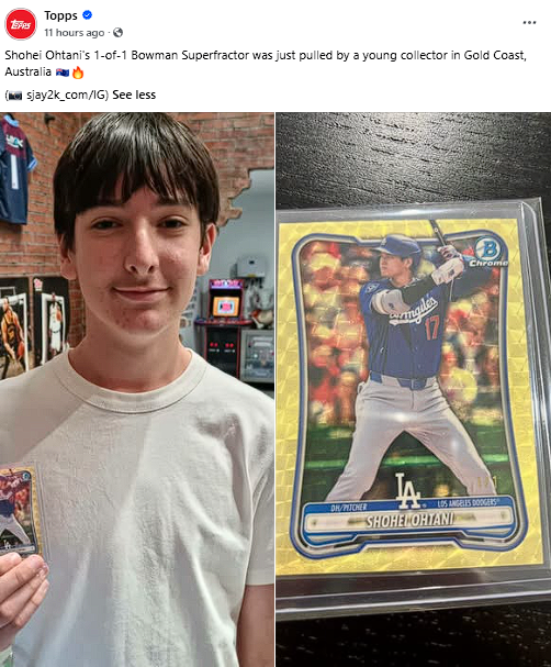 Young Australian pulls six-figure baseball card