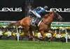 MELBOURNE, AUSTRALIA - NOVEMBER 04: Jamie Melham riding Half Yours winning Race 7, the Lexus Melbourne Cup during Melbourne Cup Day at Flemington Racecourse on November 04, 2025 in Melbourne, Australia. (Photo by Vince Caligiuri/Getty Images)