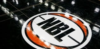 AUCKLAND, NEW ZEALAND - OCTOBER 13: The NBL logo is seen on the game floor prior the round two NBL match between the New Zealand Breakers and the Sydney Kings at Spark Arena on October 13, 2017 in Auckland, New Zealand.  (Photo by Anthony Au-Yeung/Getty Images)